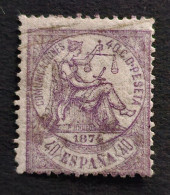 SPAIN 1874 Justice 40ct Violet Mint - Nuevos
