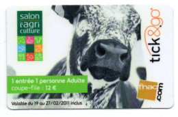 Chien Dog Carte Salon Agriculture FNAC France TICK&GO Card (D 966) - Badge Di Eventi E Manifestazioni