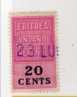 MARCA DA BOLLO/REVENUE- COLONIE   ERITREA INLAND REVENUE : 20 Cent - General Issues