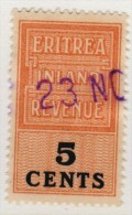 MARCA DA BOLLO/REVENUE- COLONIE   ERITREA INLAND REVENUE : 5 Cent - General Issues