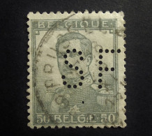 België - Belgique - Perfin Perforé - S F - Brussel  Societe Francaise De Banque Et De Depots	S.F.	1916 -  Canc. Brussel - 1909-34