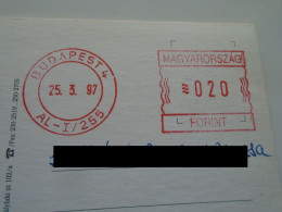 D200828  CPM AK  -EMA Red Meter  Budapest    1997 - Automaatzegels [ATM]