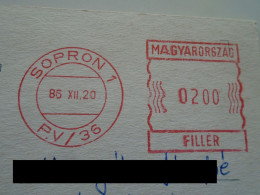D200830  CPM AK  -EMA Red Meter  SOPRON  1986 - Machine Labels [ATM]