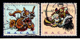 ! ! Macau - 1971 Dragon & Lion (Complete Set) - Af. 426 & 427 - Used - Gebruikt