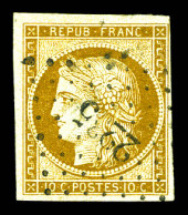 O N°1, 10c Bistre-jaune Obl Pc 2235. TB (signé Scheller)  Qualité: Oblitéré  Cote: 365 Euros - 1849-1850 Cérès