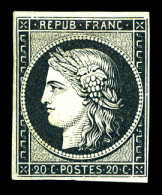 (*) N°3a, 20c Noir Sur Blanc. TB  Qualité: (*)  Cote: 220 Euros - 1849-1850 Ceres