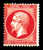 ** N°24, 80c Rose, Fraîcheur Postale, SUP (certificat)  Qualité: ** - 1862 Napoleon III