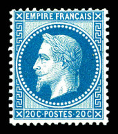 ** N°29A, 20c Bleu Type I, Bon Centrage, Fraîcheur Postale. SUP (signé Calves/certificat)  Qualité: ** - 1863-1870 Napoléon III Lauré