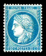 * N°37, 20c Bleu, Léger Pelurage, Très Bon Centrage. TB  Qualité: *  Cote: 550 Euros - 1870 Asedio De Paris