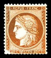 * N°38j, 40c Orange, Coin Inférieur Gauche Absent (case 144). SUPERBE. R. (signé Brun/certificat)  Qualité: *  Cote: 120 - 1870 Asedio De Paris