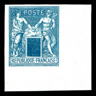 (*) Type Sage Bleu, Sans Valeur Dans Le Cartouche, Papier Pelure, Cdf, SUPERBE. R.R. (signé Scheller/certificat)  Qualit - 1876-1878 Sage (Typ I)