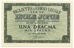 1 DRACMA OCCUPAZIONE ITALIANA DELLA GRECIA ISOLE JONIE APRILE 1942 FDS-/FDS - Andere & Zonder Classificatie