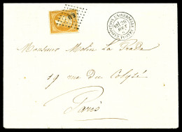 O N°21, 10c Bistre Obl Càd T17 EXPOSITION UNIVERSELLE POSTES Sur Lettre En Port Local. 1867. SUP. R. (certificats)  Qual - 1849-1876: Periodo Clásico