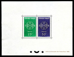 ** Blocs Spéciaux N°1218/1219, Paire Europa De 1959 (tirage 20 Exemplaires), Rare Et SUP (certificat)  Qualité: ** - Nuevos