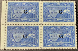 XF MNH** ! 1950-1951 Official Stamp 1$ „fishing“ Block Of 4 Sc.O27 With Ovpt G (fish Shells Boat Net Seal Poissons - Surchargés