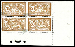 ** N°120b, Merson 50c: Centre à Cheval Sur Bloc De Quatre Coin De Feuille, Pièce Exceptionnelle. SUPERBE. R.R.R (certifi - Nuevos