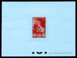 (*) N°753, 2F +3F Musée Postal, Epreuve De Luxe Petit Format Papier Bleuté. TTB  Qualité: (*)  Cote: 400 Euros - Luxusentwürfe