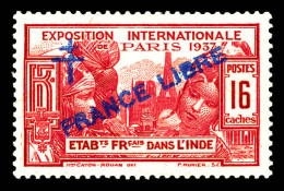 * N°172, FRANCE LIBRE, 16 Ca Rose-carminé, Quasi **, Fraîcheur Postale. SUP. R.R. (signé Calves/certificat)  Qualité: *  - Neufs