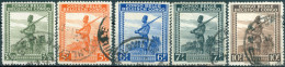 CONGO BELGA, BELGIAN CONGO, SOLDATO CONGOLESE, 1942, FRANCOBOLLI USATI Scott: 201-205 - Used Stamps