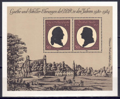 DDR 1982 - J. W. Von Goethe, Block 66, Postfrisch ** / MNH - 1981-1990