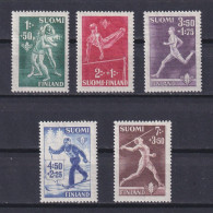 FINLAND 1945, Sc #B69-B73, Sports, MH - Nuovi