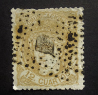 Espagna - 1870 Yv. N° 113 -  12c - Obl. Nice Cancellation - Oblitérés