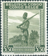 CONGO BELGA, BELGIAN CONGO, SOLDATO CONGOLESE, 1942, FRANCOBOLLI NUOVI (MLH*) Scott: 220 - Ongebruikt