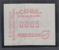 Cuba / Kuba  Sonder-ATM Internationale Briefmarkenmesse Essen, Mi.-Nr. 1 ** - Vignettes D'affranchissement (Frama)
