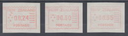 Neuseeland Frama-ATM 1. Ausgabe 1984, Satz 3 Werte 24-30-35 Auf Z-Papier - Collections, Lots & Séries