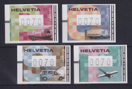 Schweiz 2001 FRAMA-ATM Transportmittel Mi-Nr. 11-14 ** Je Wert 0070 - Automatenmarken