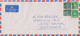 India Air Mail Cover Sent To Denmark - Poste Aérienne