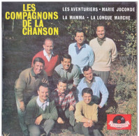 DISQUE VINYLE 45T LONGUE DUREE - LES COMPAGNONS DE LA CHANSON - LES AVENTURIERS - DISQUE POLYDOR -  MEDIUM 27060 - Ediciones De Colección