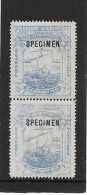 GRENADA 1898 2½d VERTIVAL PAIR OVERPRINTED 'SPECIMEN' SG 56s MINT NO GUM Cat £170 - Grenada (...-1974)