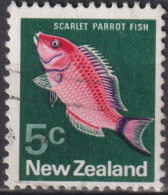 1970 Neuseeland ° Mi:NZ 523X, Sn:NZ 444, Yt:NZ 514, Mit WZ, Scarlet Parrot Fish (Pseudolabrus Miles) - Usati