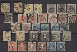 Österreich: 1850/1859 Gruppe Von 32 Gestempelten Marken Der Ausgaben Wappen Und - Collections