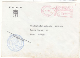 Belgique - Lettre EMA De 1980 - Oblit Aalst Avec Empreinte Machine De La Ville D'Alost - Exp Vers Ronse / Renaix - 1980-99