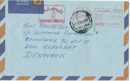 Egypt Air Mail Cover With Meter Cancel 16-11-1983 Sent To Denmark - Luftpost