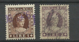 Italie   Fiscaux  1946   République  Mercure  1 Et 2  Lires   Oblitérés    B / TB      Voir  Scans  Soldé ! ! ! - Steuermarken