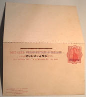 Rare NATAL UPU "SPECIMEN" On Zululand 1893 Queen Victoria 1d+1d Paid Reply Postal Stationery Card (South Africa GB - Zoulouland (1888-1902)