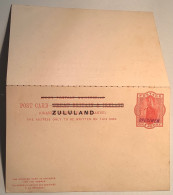 Rare NATAL UPU "SPECIMEN" On Zululand 1893 Queen Victoria 1d+1d Paid Reply Postal Stationery Card (South Africa GB - Zululand (1888-1902)