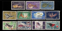 ZA0066a - New Hebrides - Lot Of USED STAMPS -  BIRDS Flowers FISH Shells FISHING - Oblitérés