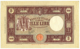 1000 LIRE BARBETTI GRANDE M TESTINA RETRO BI 11/08/1943 BB+ - Andere