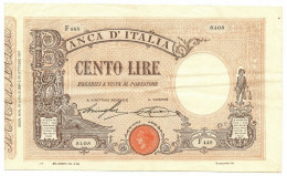 100 LIRE BARBETTI GRANDE B MATRICE LATERALE TESTINA DECRETO 18/07/1924 SPL- - Otros