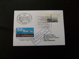 Vol Special Flight Hamburg Frankfurt For 50 Years Of Lufthansa 2005 - Lettres & Documents