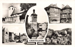 FRANCE - Châteldon - Le Beffroi - Vue Générale - Monument Aux Morts - Maison Du XIIIè S - Eglise - Carte Postale - Chateldon