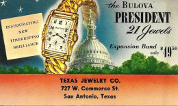 Montres Bulova 1950 Etats-Unis Entier Postal Illustre Voir 2 Scan - Clocks