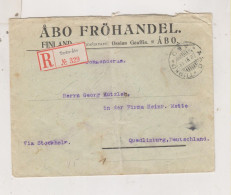 FINLAND 1918 TURKU ABO Registered Cover To Germany - Covers & Documents