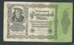 REICHBANKNOTE - 50.000 MARK . 19-11-1922 - A.28044366   Laura 14511 - 50000 Mark