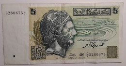 TUNISIA - 5 DINARS - 1993 - CIRC - P 86 - BANKNOTES - PAPER MONEY - CARTAMONETA - - Tunesien