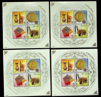 INDIA 2002 HANDICRAFTS Of INDIA, ART HANDLOOM TEXTILE Lot Of 4 MS 4v Miniature Sheet MNH, P.O Fresh & Fine - Ungebraucht